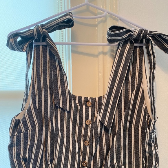 Mod Ref Stripe Linen Wide Leg Jumpsuit - Picture 3 of 3